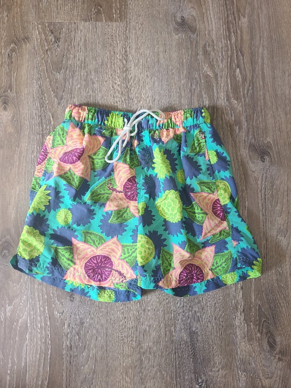 Urban Outfitters Psychedelic Lotus Swim Shorts Teal Green Men's - Size Small